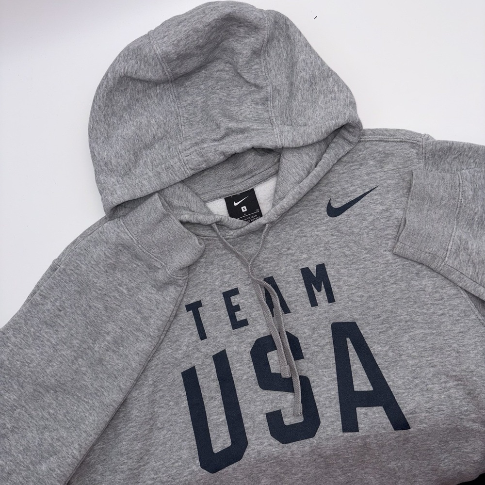 Team USA Hoodie Mens Small‎ Gray Olympic Nike Pullover Fleece Club Sportswear